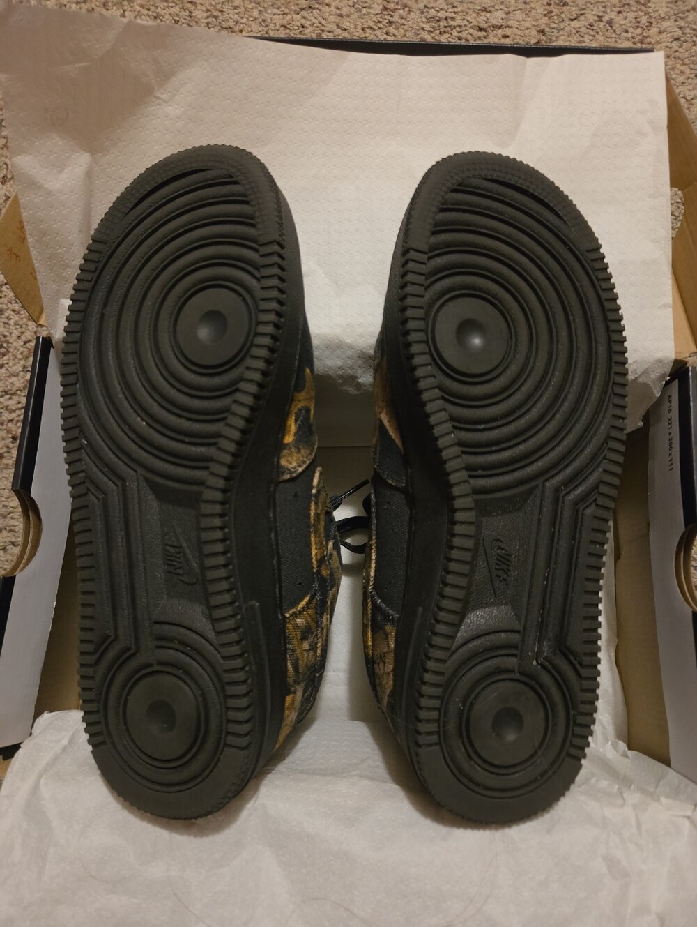 Nike Men’s Air Force 1 - Black with Brown Realtree Camo Print Size 10 - Picture 9 of 9